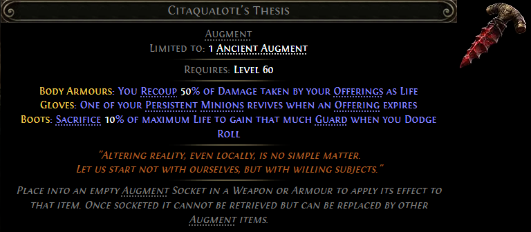 MMOJUGG Path of Exile 2 Citaqualotl's Thesis Details View of Item Function and Use